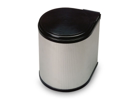 Ведро для мусора выдвижное (13л), пластик чёрный + алюминий (276.NE)