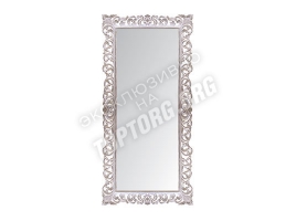 Зеркало в раме "Априка" цвет: белый, патина серебро (940х2000 мм)